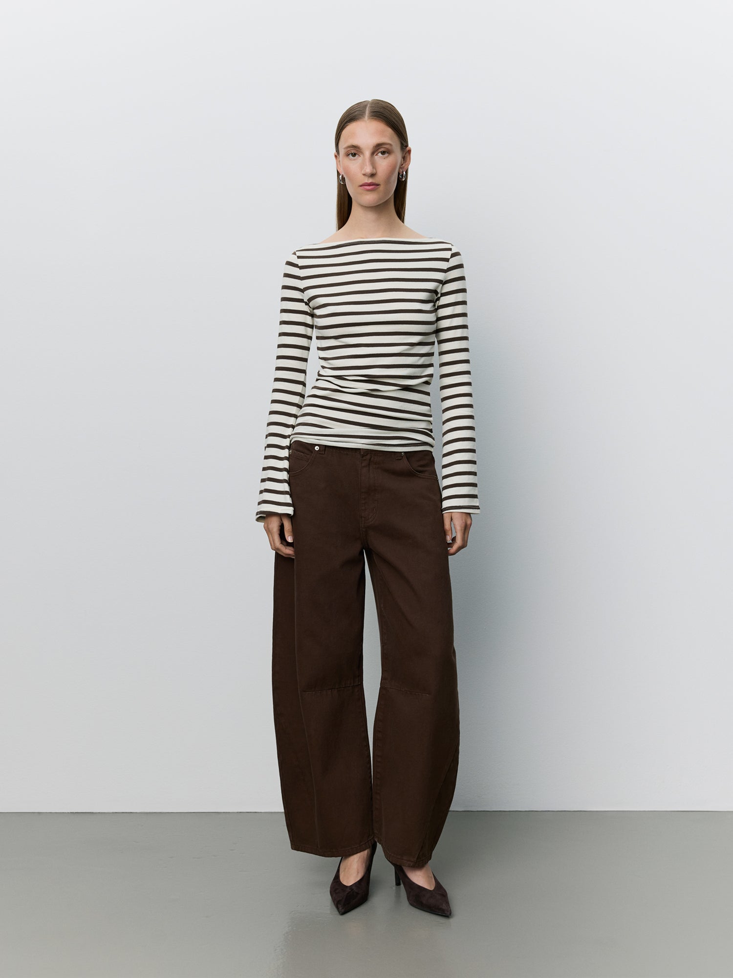 Sofie Schnoor WOMEN CECESW LANGÆRMET T-SHIRT T-shirt lang ærmet 7113 Brown Striped