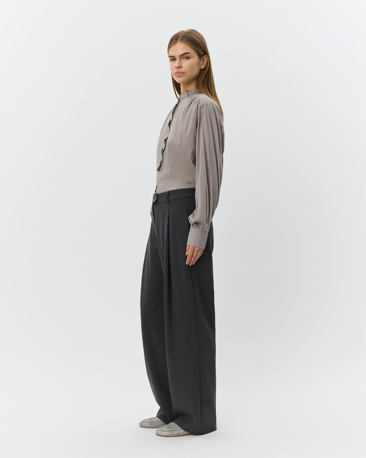 Sofie Schnoor WOMEN EDNASW SKJORTE MED FLÆSE Skjorte 8052 Stone Grey