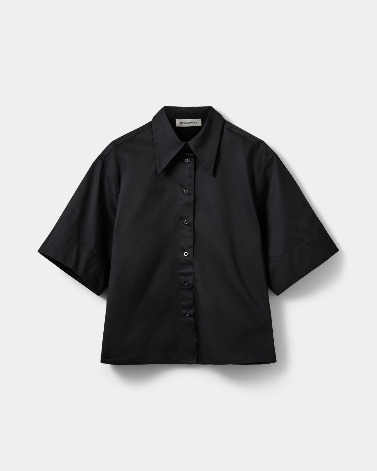 Sofie Schnoor WOMEN HARVEYSW OVERSIZE KORTÆRMET SKJORTE Skjorte 1000 Black