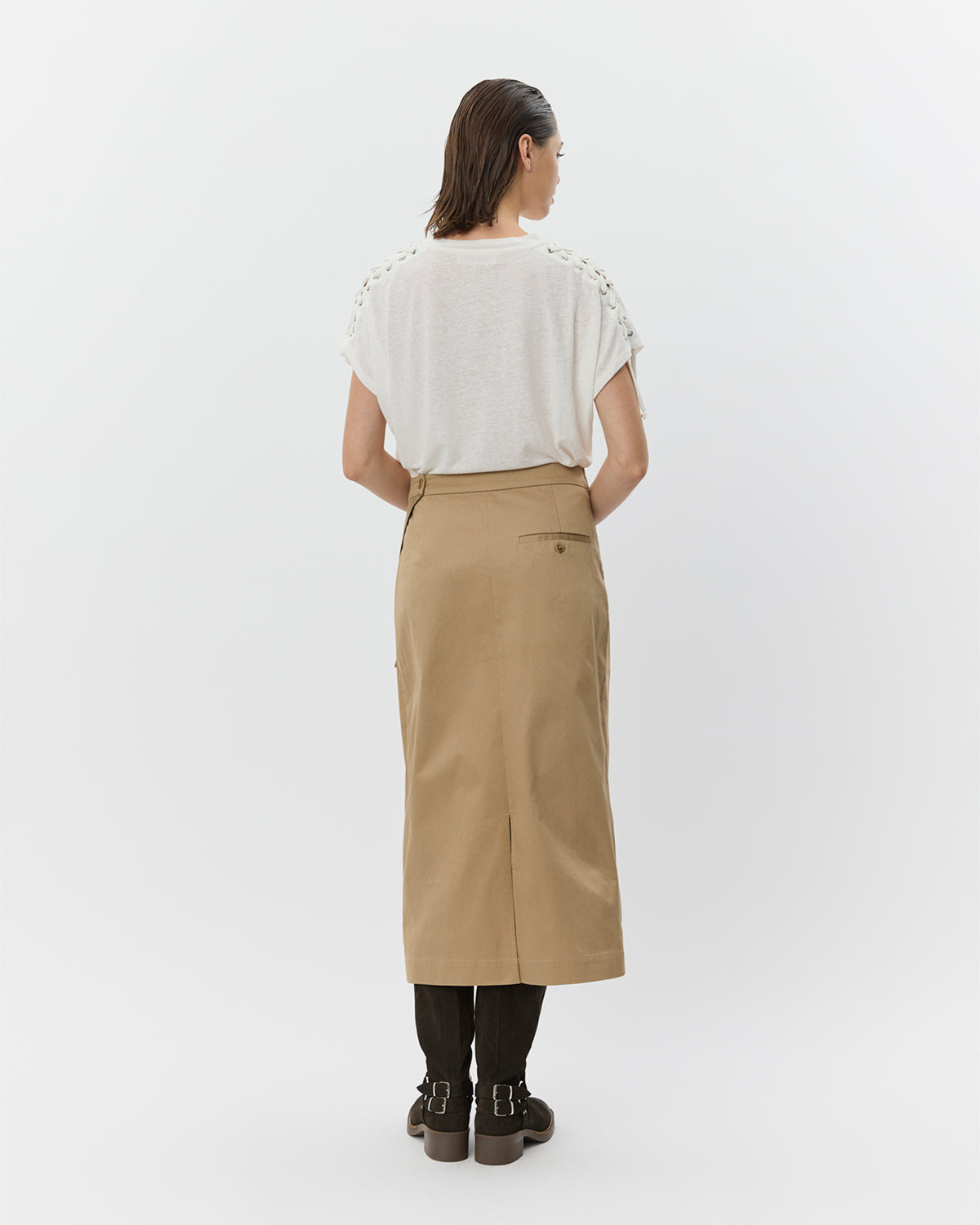 Sofie Schnoor WOMEN KATRINESW MIDI SLÅ OM NEDERDEL Nederdel 7012 Camel