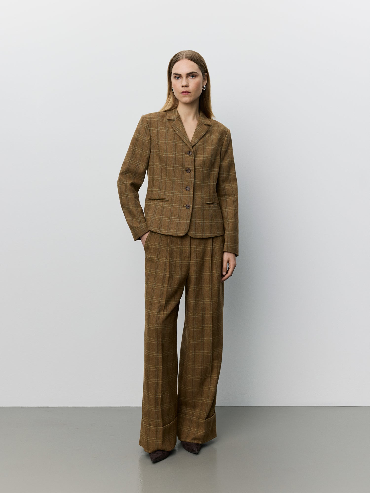Sofie Schnoor WOMEN POPPYSW CHECK BLAZER Blazer 9143 Maple Brown Check