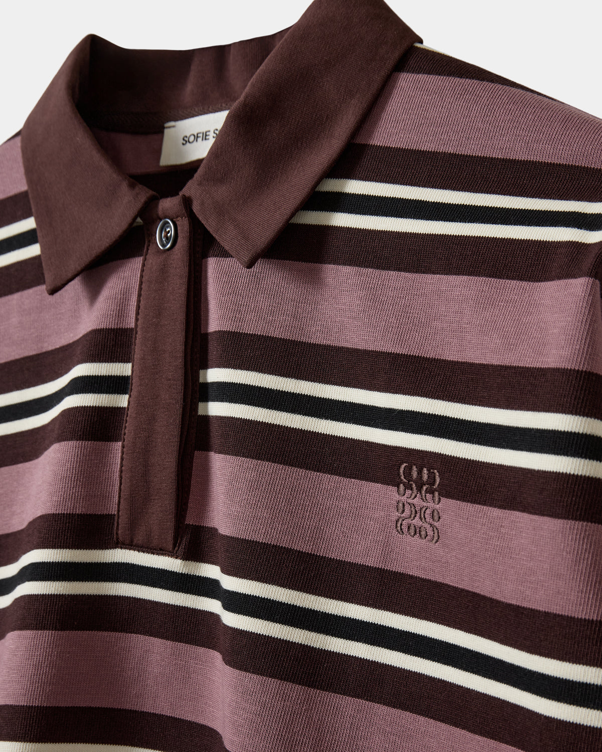 Sofie Schnoor WOMEN PRIASW STRIPET POLO T-shirt lang ærmet 7168 Dark Plum