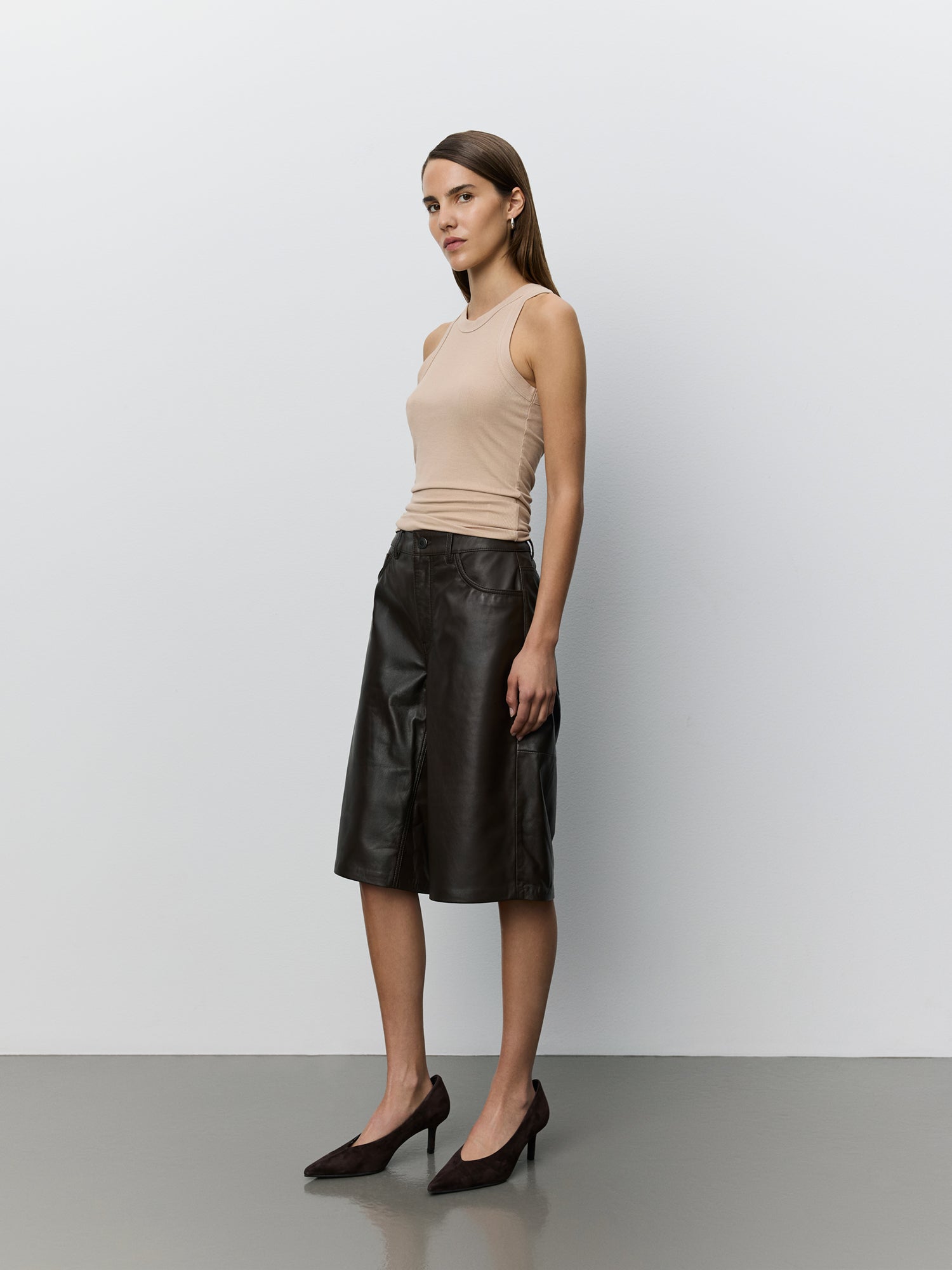 Sofie Schnoor WOMEN VOKESW LÆDERSHORTS Shorts 7025 Dark brown