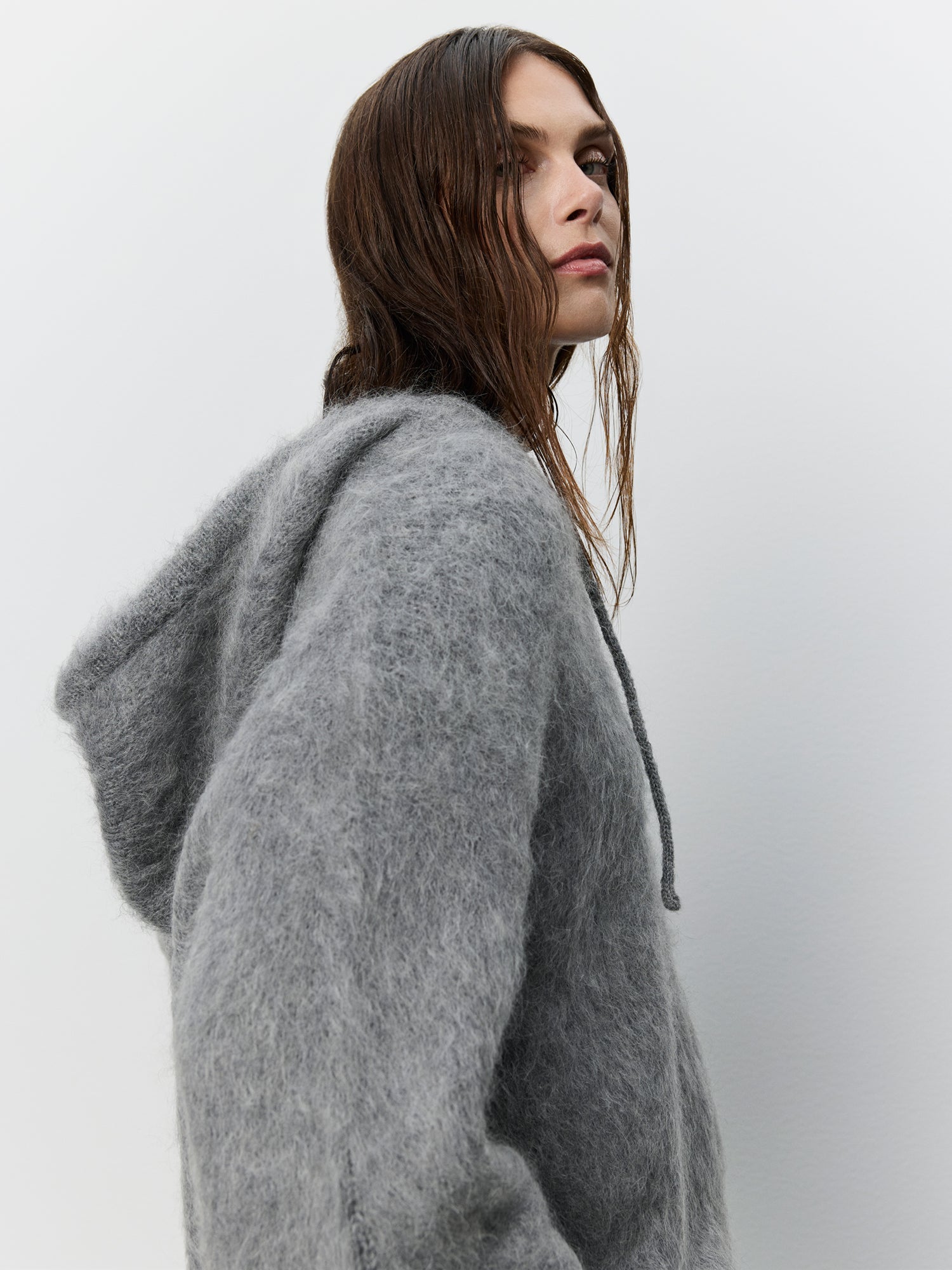 Sofie Schnoor WOMEN ICON 004 - SINASW STRIK HÆTTETRØJE Strik 8014 Light grey melange