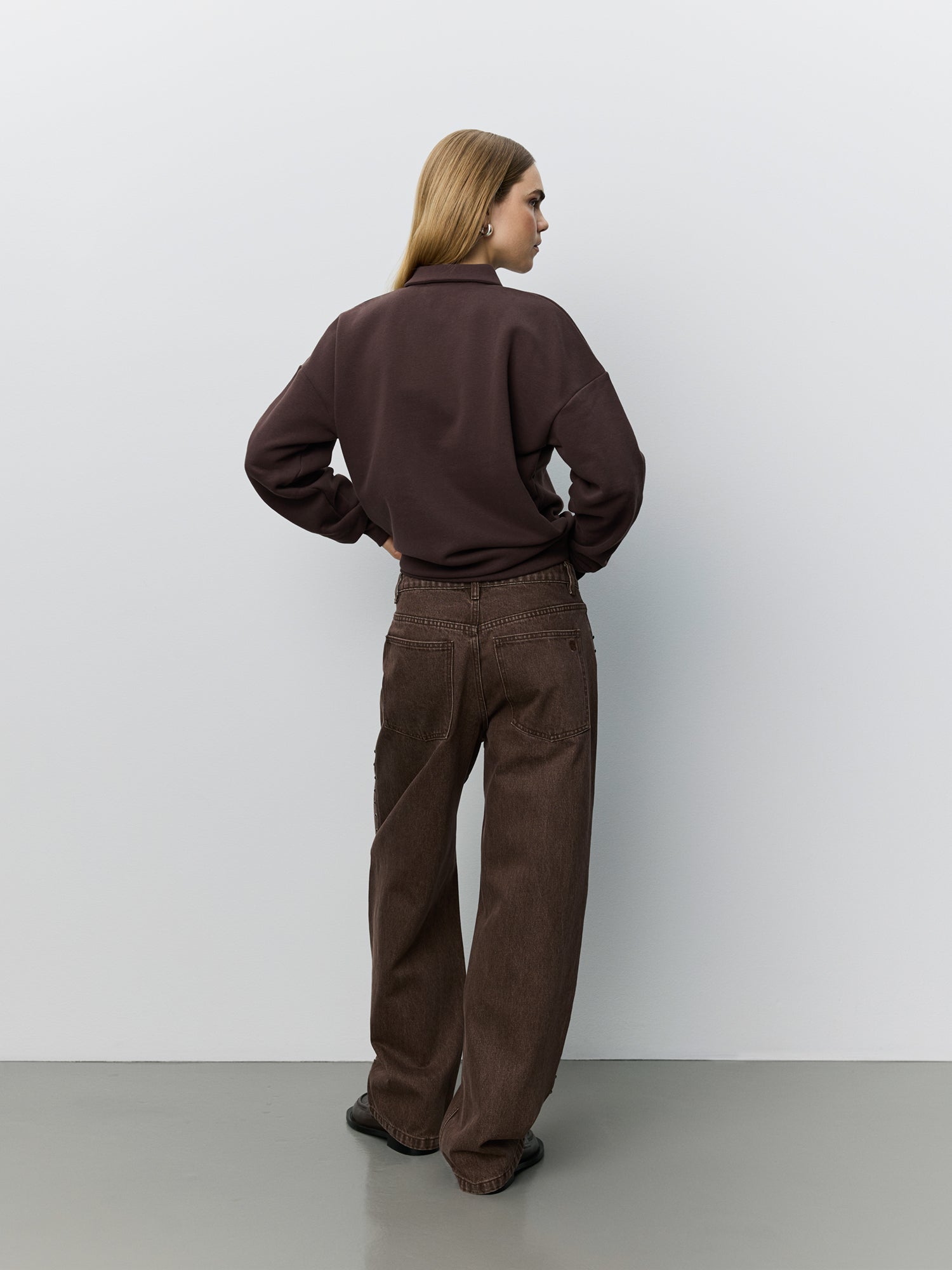 Sofie Schnoor WOMEN LUMESW POLO SWEATSHIRT T-shirt lang ærmet 7080 Dark brown