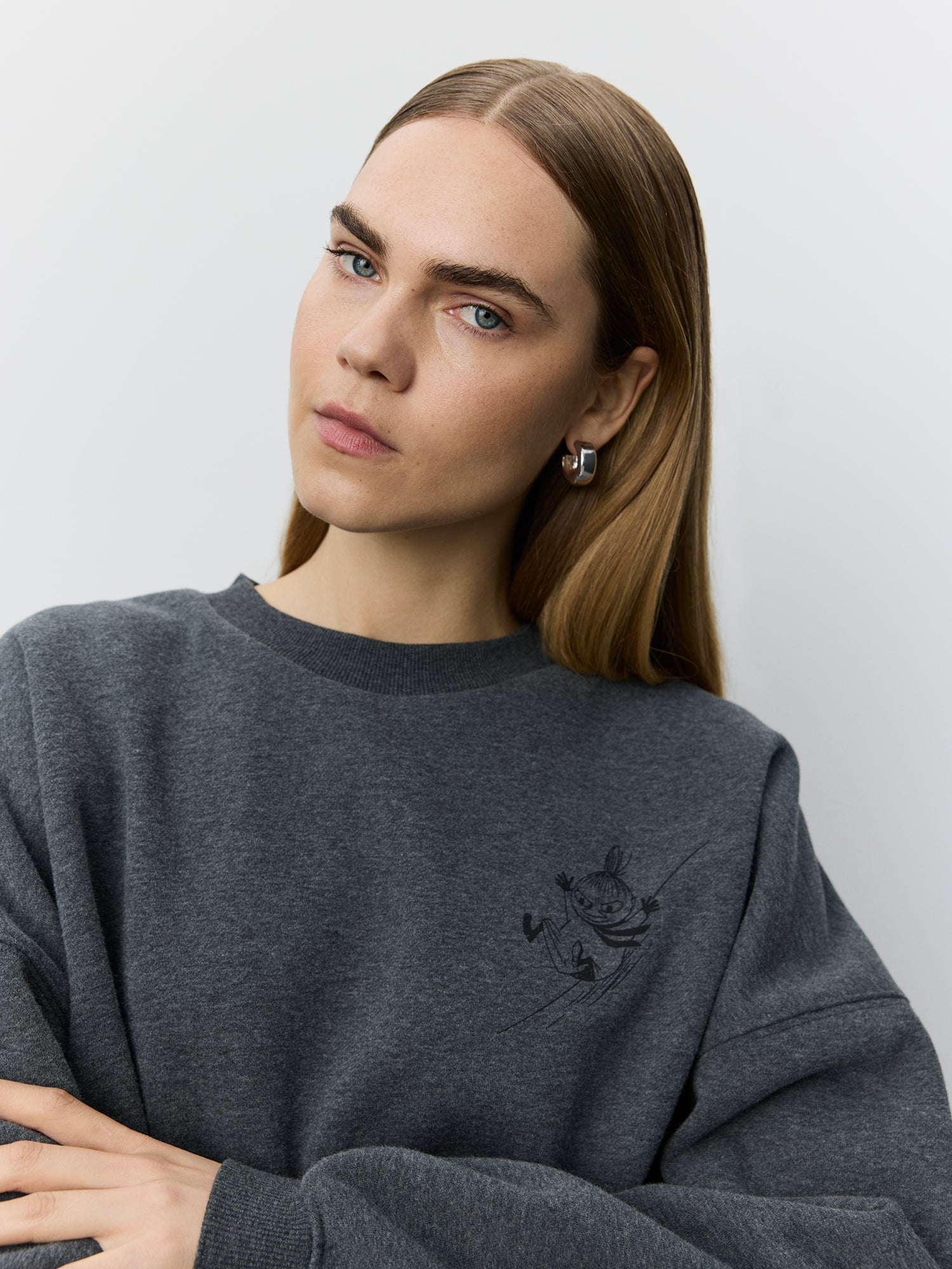 Sofie Schnoor WOMEN PAROSSW MOOMIN SWEATSHIRT Sweatshirt 8011 Dark grey melange