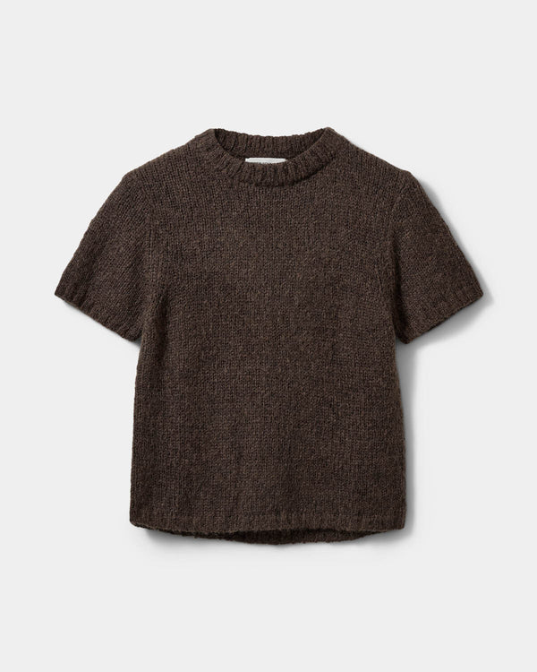 Sofie Schnoor WOMEN SAGASW KORTÆRMET STRIK SWEATER Strik 7025 Dark brown