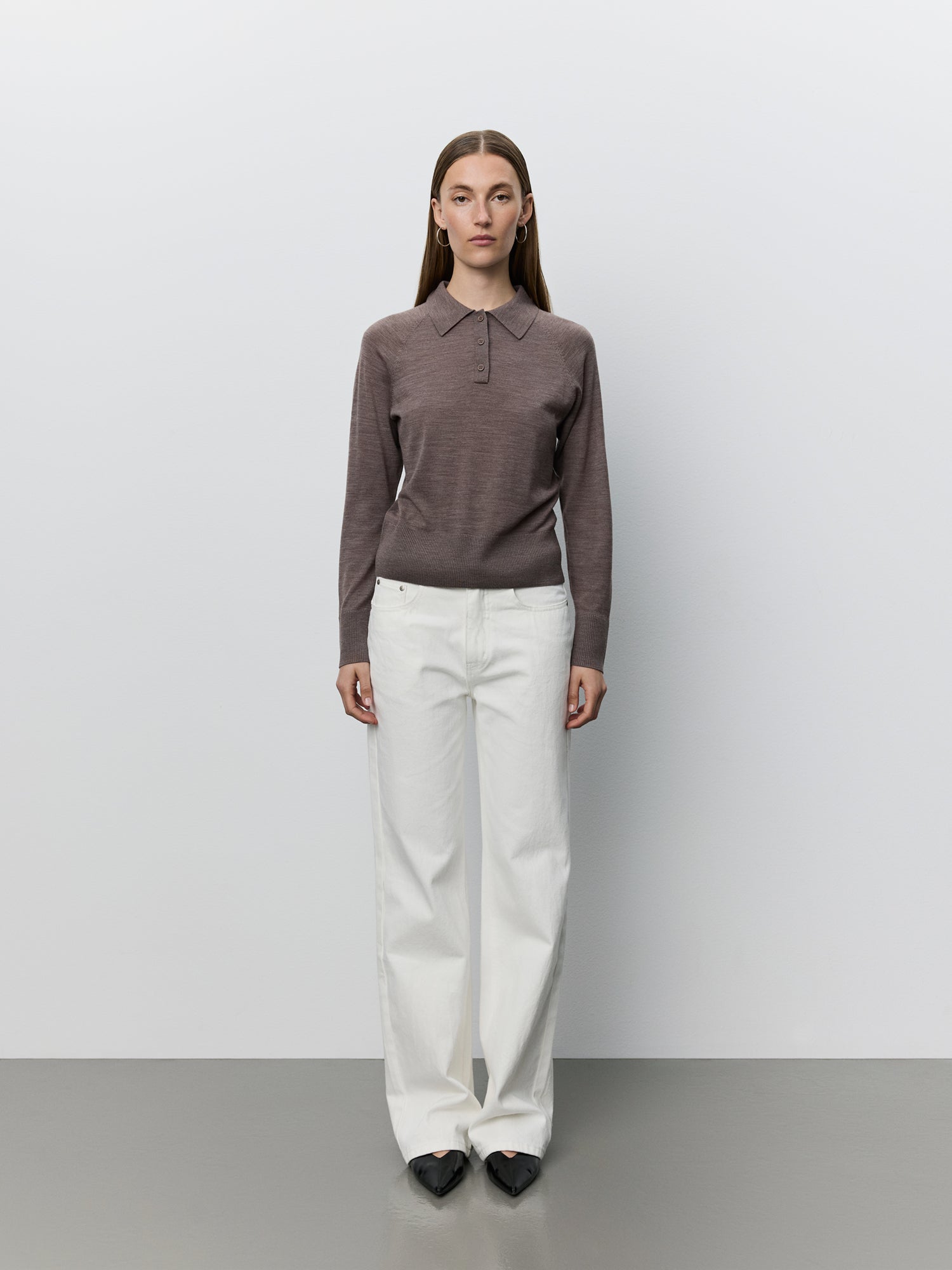 Sofie Schnoor WOMEN SELENESW KNIT POLO Strik 7071 Brown melange