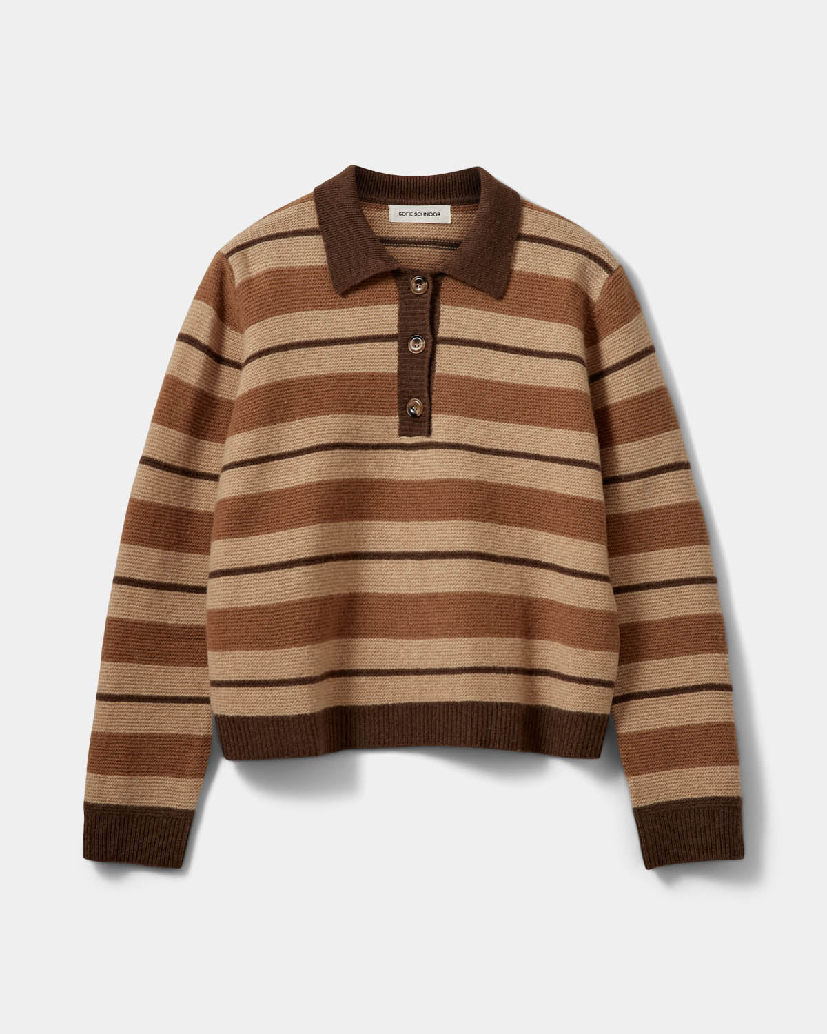 Sofie Schnoor WOMEN STORMASW STRIPET STRIK POLO Cardigan 7071 Brown melange