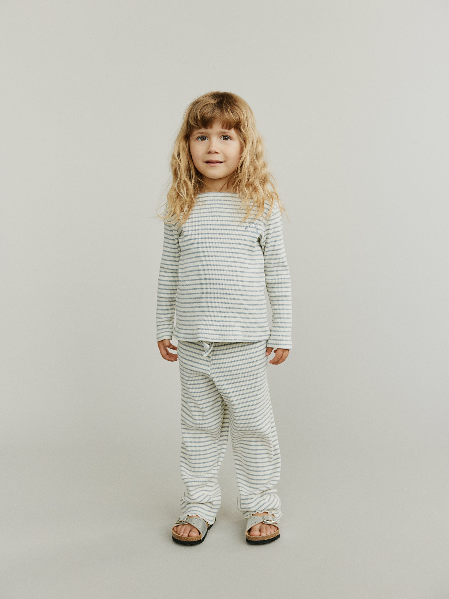 Sofie Schnoor KIDS StephieKB T-shirt langt ærme T-shirt lang ærmet 8048 Grey Striped