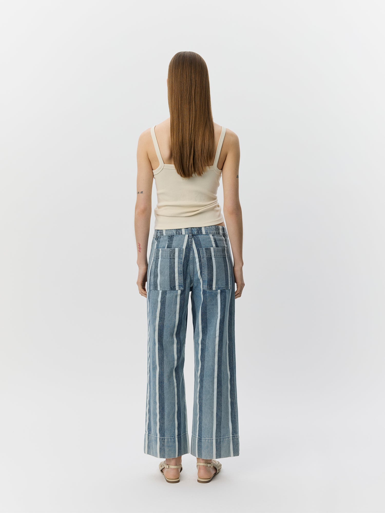 Sofie Schnoor WOMEN TOULOUSESW STRIPET CROPPED JEANS Jeans 5127 Blue&White Denim Stripe