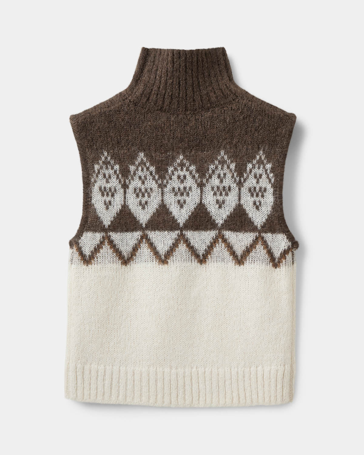 Sofie Schnoor WOMEN VILDASW HØJHALSET STRIK VEST Strik 9144 Off White - Brown